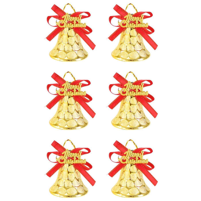6pcs /Set 5cm Christmas Decoration Plastic Bells Christmas Tree Decoration Pendants