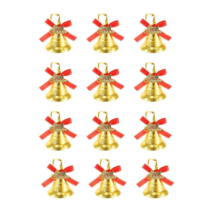 12pcs /Set 2.6cm Christmas Decoration Plastic Bells Christmas Tree Decoration Pendants