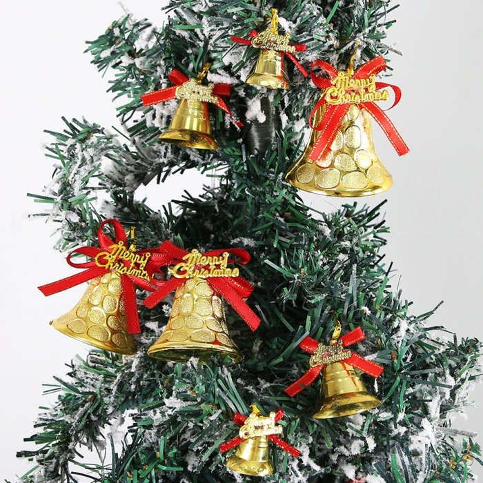 6pcs /Set 5cm Christmas Decoration Plastic Bells Christmas Tree Decoration Pendants