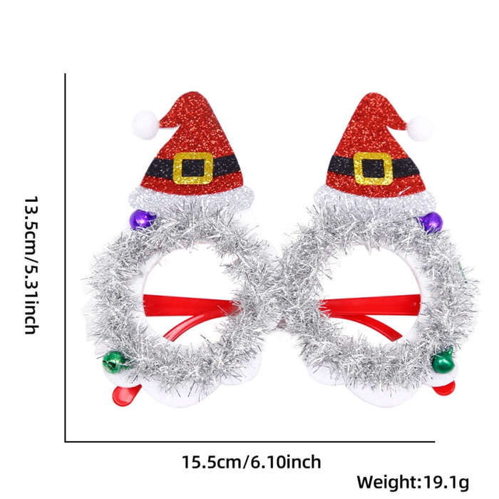 Christmas Decoration Glasses Masquerade Dress-up Glasses(Christmas Hat)