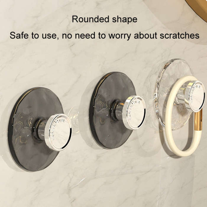 5pcs Strong Non-Marking Adhesive Hook Nail-Free Sticky Hook Bathroom Door Wall Clothes Hanger(Gray)