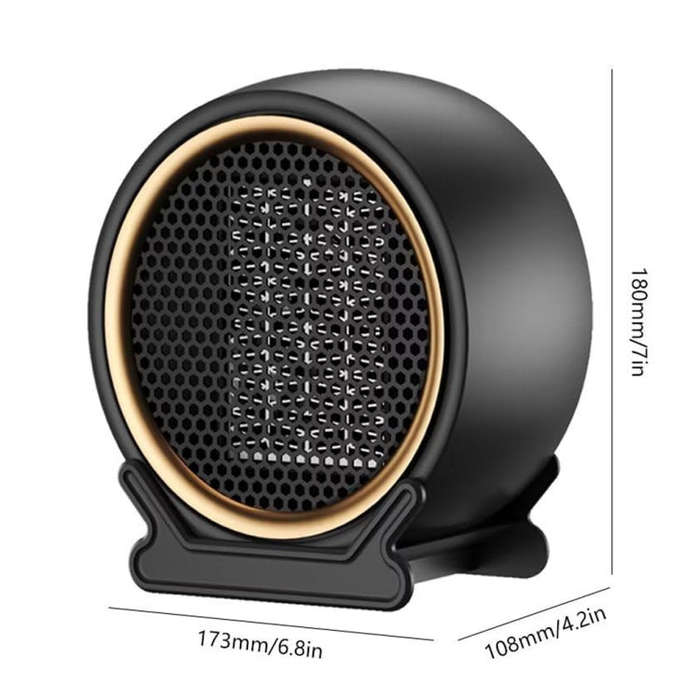 1800W Desktop High-power Two-speed Heater Household Fast Heating Heater, Spec: UK Plug(Black)