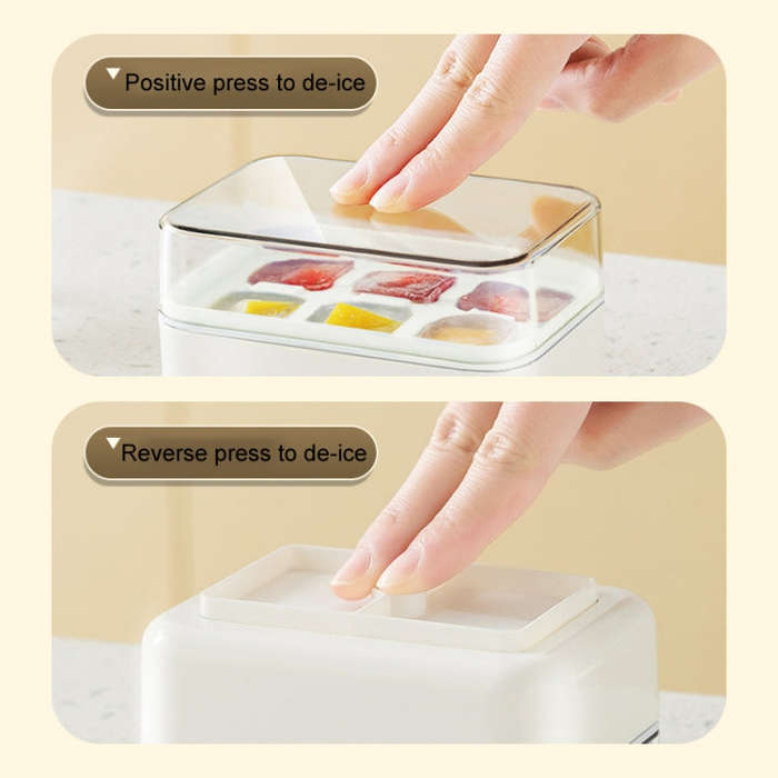 Mini Press Type Ice Cube Mold Food Silicone 6 Cubes Easy to Release Household Ice Lolly Making Bo...