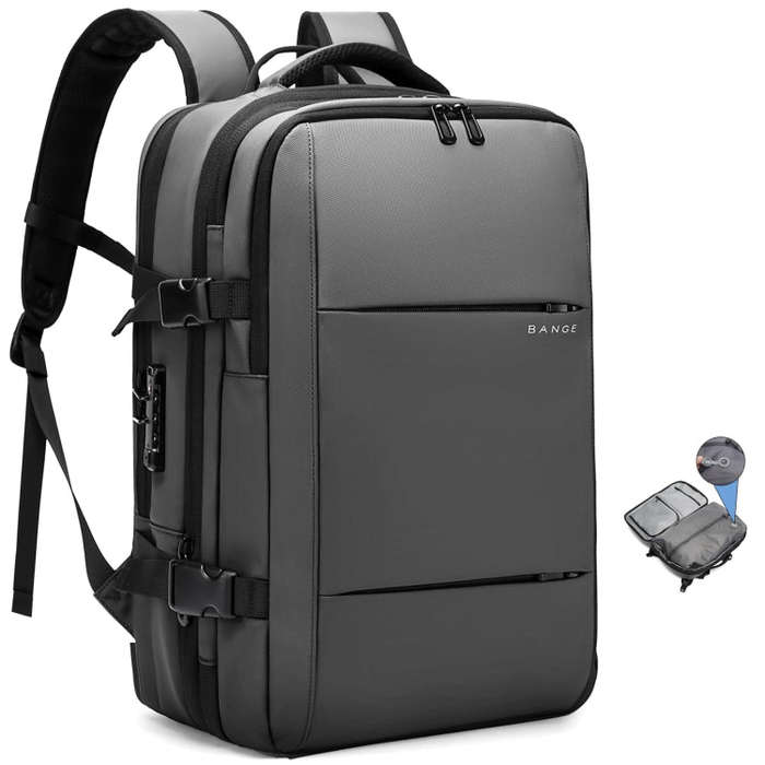 BANGE BG-3028 Men Shoulder Bag Vacuum Compression Large Capacity Expansion Leisure Backpacks(Gray)