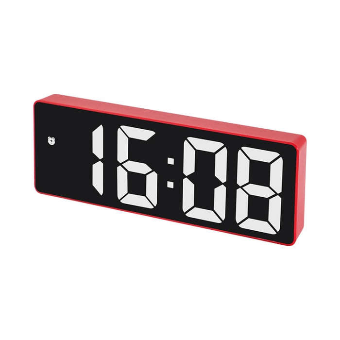 JX012 Multifunctional LED Electronic Clock Battery Plug-in Dual-purpose Bedside Alarm Clock(Red)