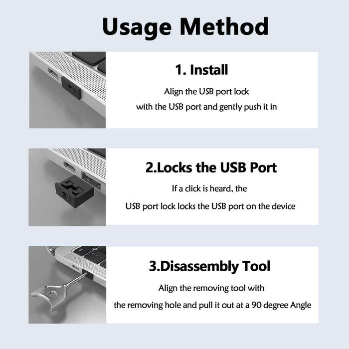 Computer USB 2.0/3.0 Sealing Lock Removable Dust Plug, Color: Green 2 Plug+1 Key
