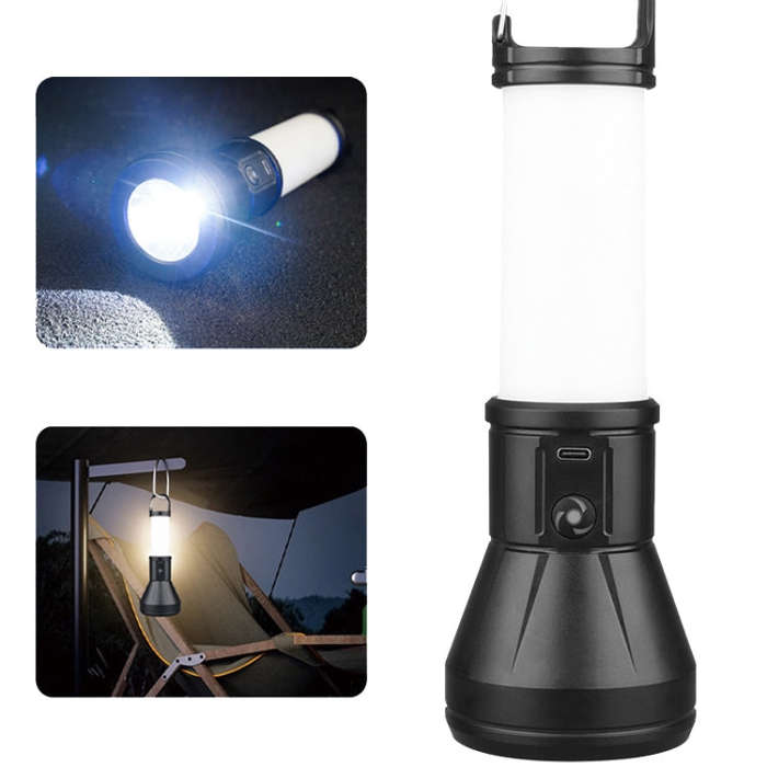 E-SMARTER S03 Large Dual Light Source Side Lamp Floodlight Flashlight Strong Light Far Shooting C...