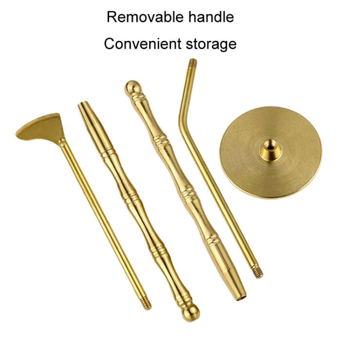 4pcs /Set Brass Incense Making Tools Sandalwood Scoop Shovel Sweeping Ash Pressed Aromatherapy Bu...
