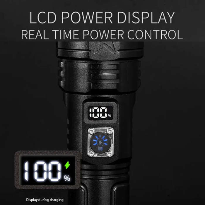E-SMARTER A03 Laser 30W Portable LCD Display Flashlight(Black)