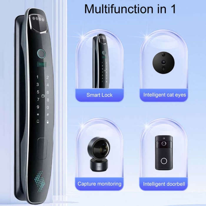 CS7 Home 3D Face Recognition Monitor Fingerprint Automatic Combination Lock(Face Palm Vein Model)