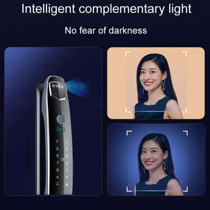 CS7 Home 3D Face Recognition Monitor Fingerprint Automatic Combination Lock(Face Palm Vein Model)