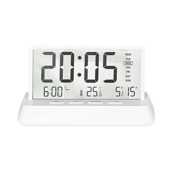 Multifunctional Temperature / Date Display Electronic Alarm Clock(White Transparent)