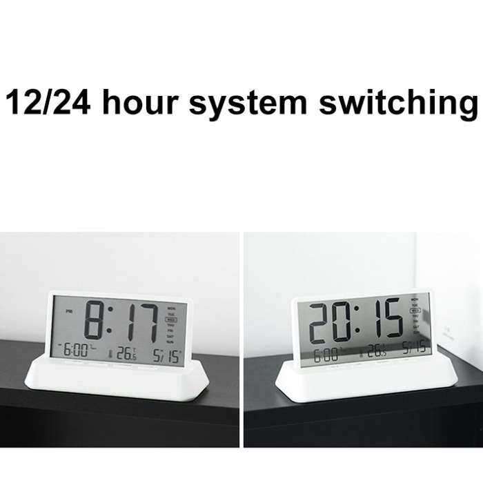 Multifunctional Temperature / Date Display Electronic Alarm Clock(Black Transparent)