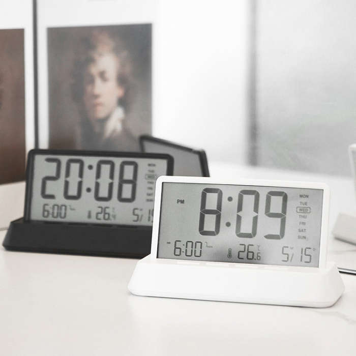 Multifunctional Temperature / Date Display Electronic Alarm Clock(Black Transparent)