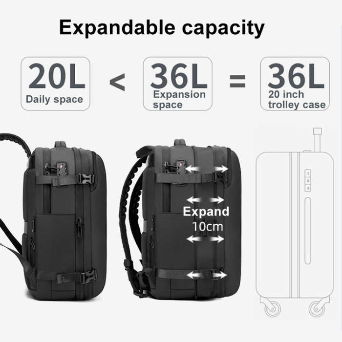 BANGE BG-1909-8 Vacuum Compression Backpack Casual Computer Bag Large Capacity Weighable Business...