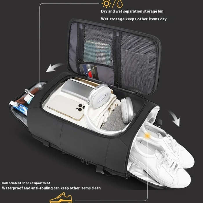 BANGE BG-3029 Large Capacity Sports Travelling Shoulder Bag Wet Dry Separation Lightweight Comput...