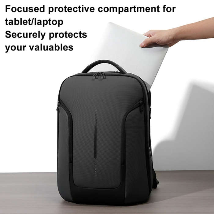 BANGE BG-8013 Men Business Backpack Commuter Laptop Shoulder Bag(Black)