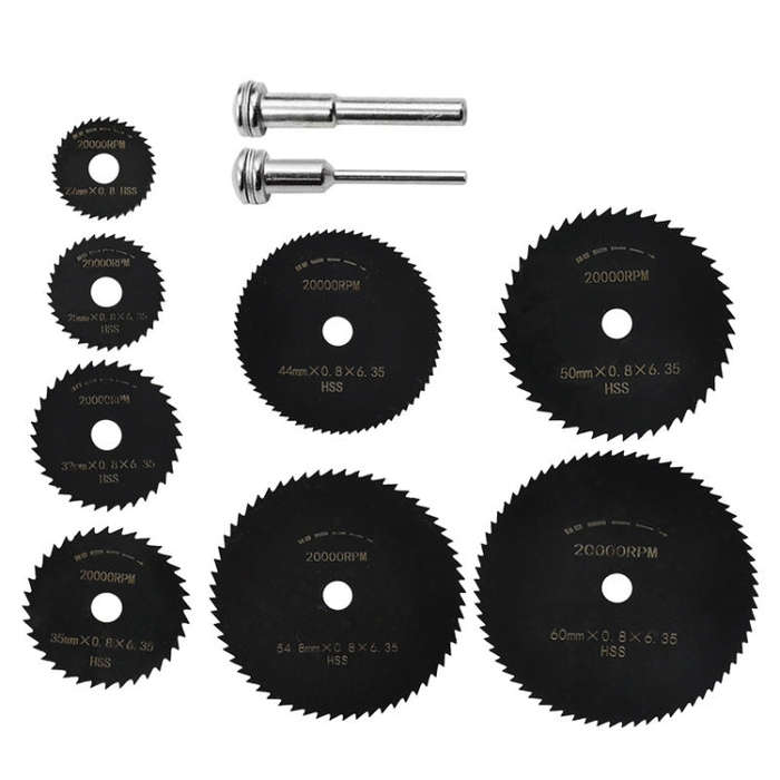 10pcs /Set High-Speed Steel Cutting Blade Multi-Size Cutting Wood PVC Electric Grinder Saw Blade ...