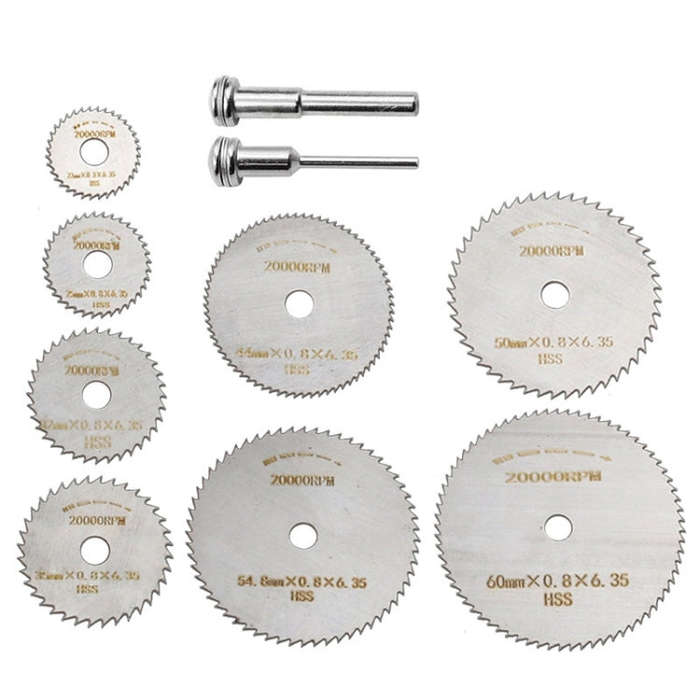 10pcs /Set High-Speed Steel Cutting Blade Multi-Size Cutting Wood PVC Electric Grinder Saw Blade ...