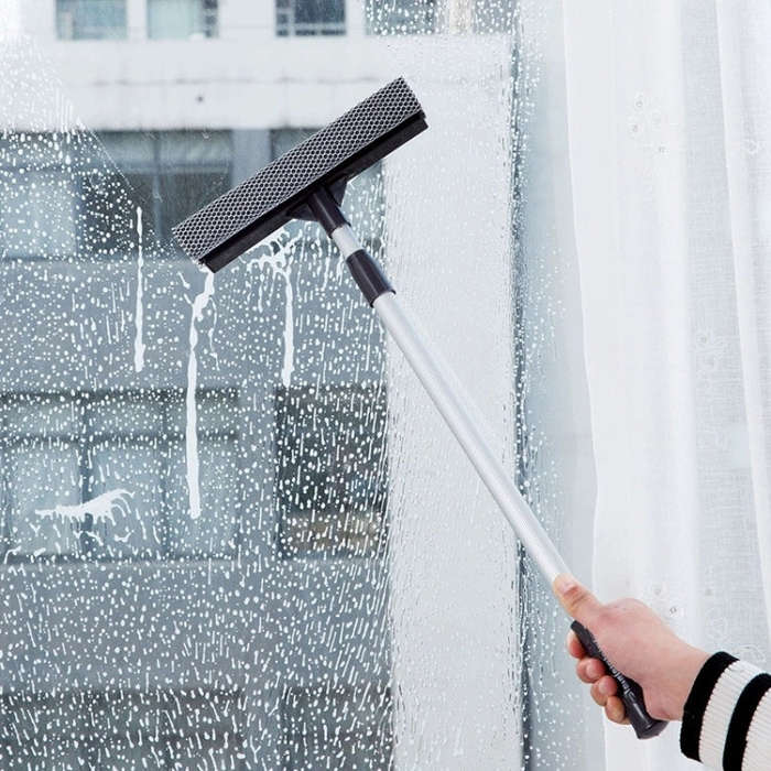 2-In-1 Household Double-Sided Glass Wiper Car Washing Cleaning Tool, Spec: Straight White