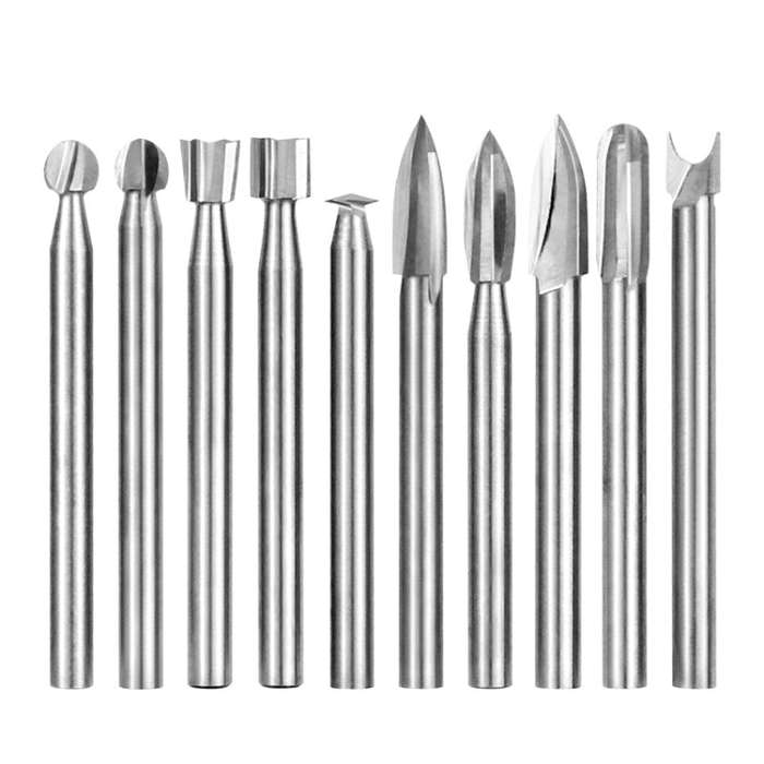 10pcs/ Set Electric Wood Carving Root Carving Tools Woodworking Engraving Polishing Tool Heads Mi...