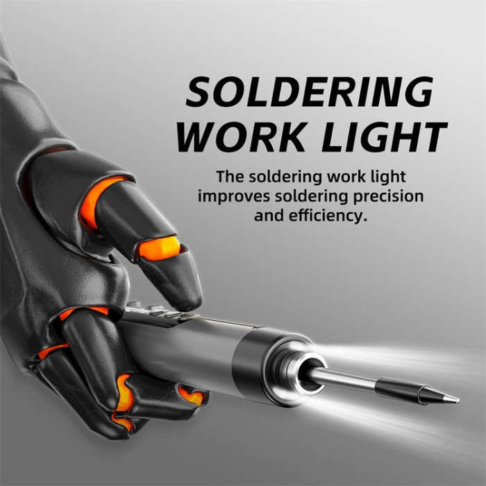 USB Digital Display Charging Soldering Iron Set 5-speed Temperature Adjustable Standard Edition Gray