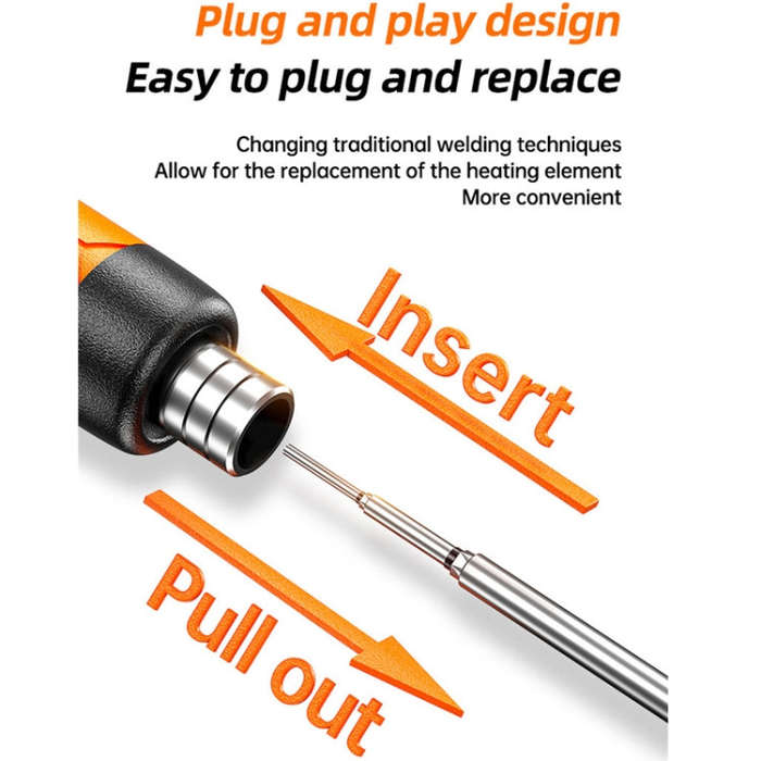 USB Digital Display Charging Soldering Iron Set 5-speed Temperature Adjustable Standard Edition Gray