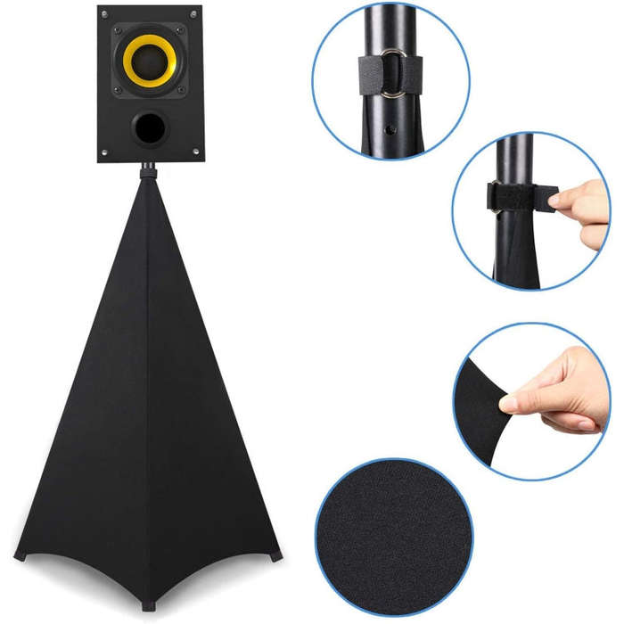 Stage Light-blocking Adjustable Speaker Stand Cover, Specifications: Two-sided(White)