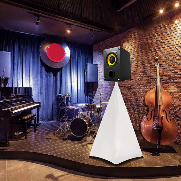 Stage Light-blocking Adjustable Speaker Stand Cover, Specifications: Two-sided(White)