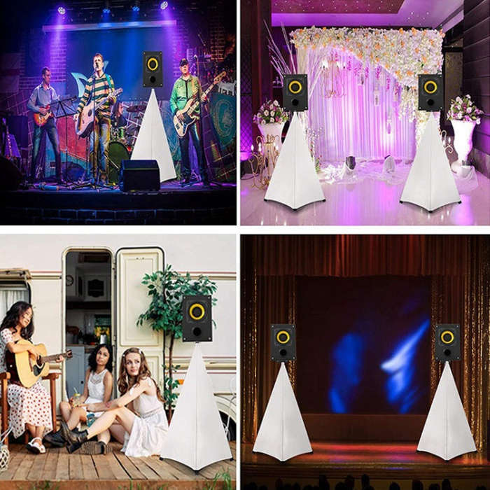 Stage Light-blocking Adjustable Speaker Stand Cover, Specifications: Two-sided(White)