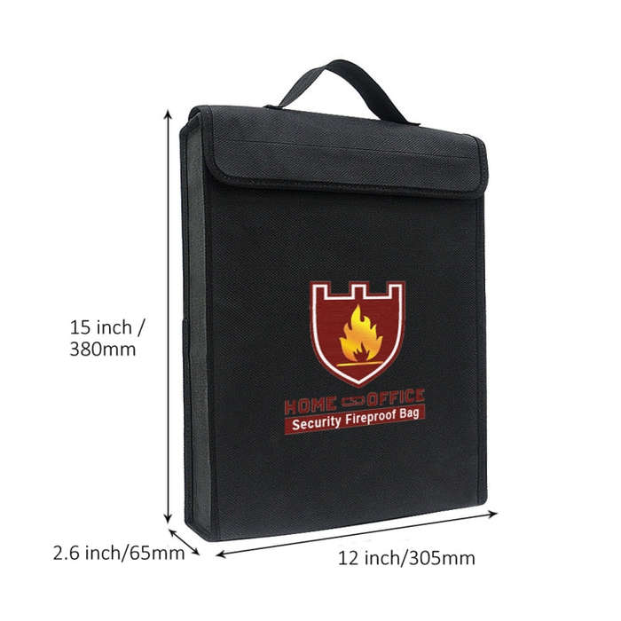 1000 Degrees Celsius Fireproof Document Bag Important Waterproof Document Holder With Handle 15x1...
