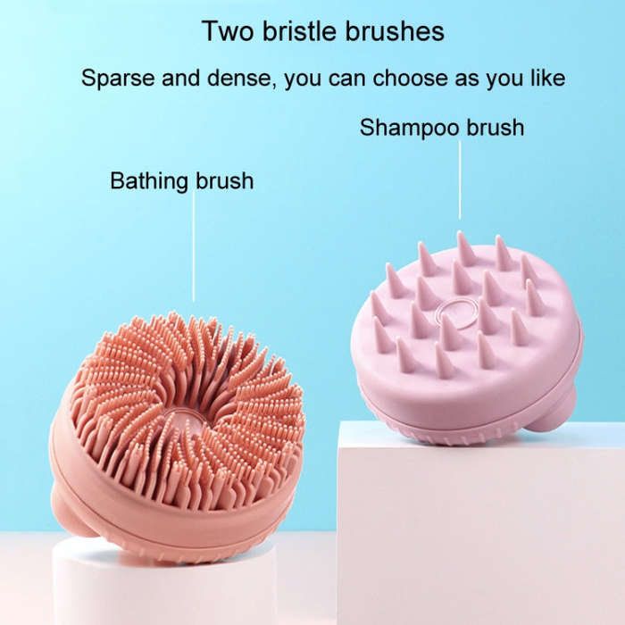 Multi-Functional Shower Scrubbing Ball Bathing Cleaning Brush Silicone Shower Brush, Color: Shamp...