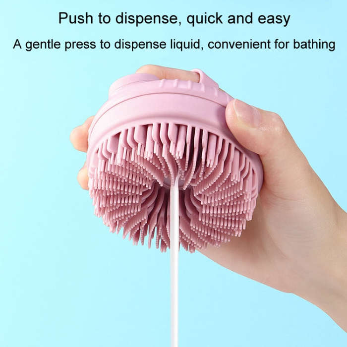 Multi-Functional Shower Scrubbing Ball Bathing Cleaning Brush Silicone Shower Brush, Color: Shamp...