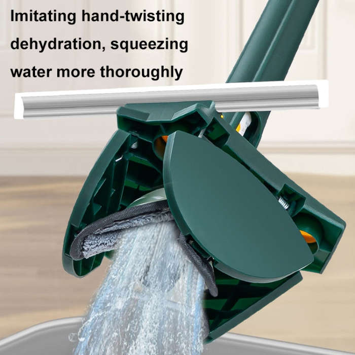 C-43 1.3m Scraper Bar Self-Twisting Water Telescopic Triangle Mop Household Cleaning Tools(Green)