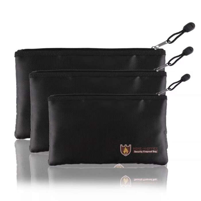 11.4x7.9in Fireproof Waterproof Document And Money Bag Cash Envelope For Jewelry Passport Valuables