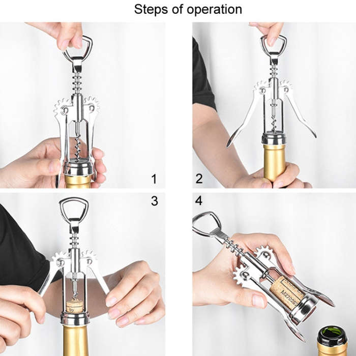 Wine Corkscrew Beer Opener Multifunctional Wine Opening Tool, Style: 448-Red