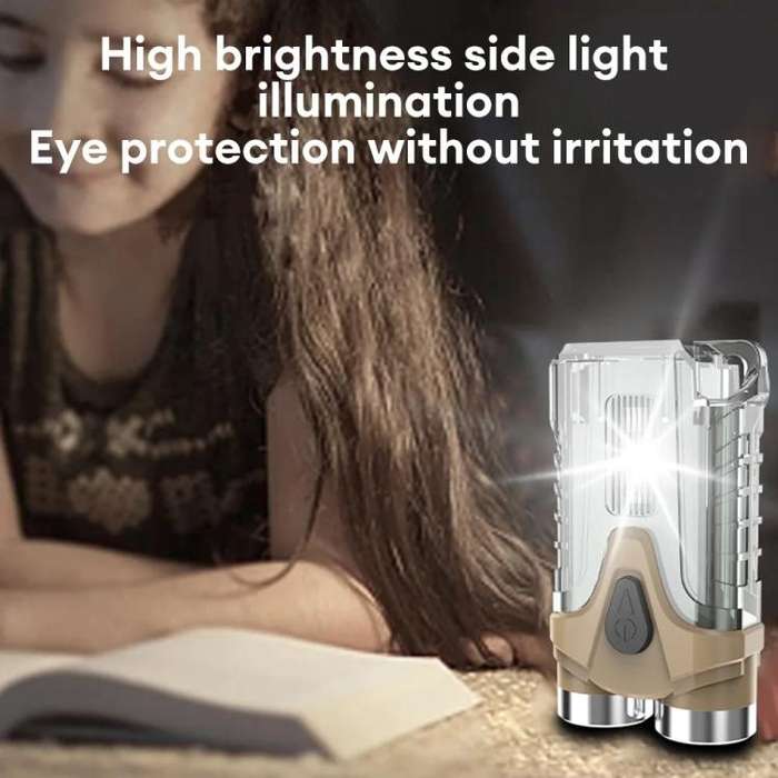 E-SMARTER Portable LED Keychain Light Outdoor Camping Dual Lamp(Brown)