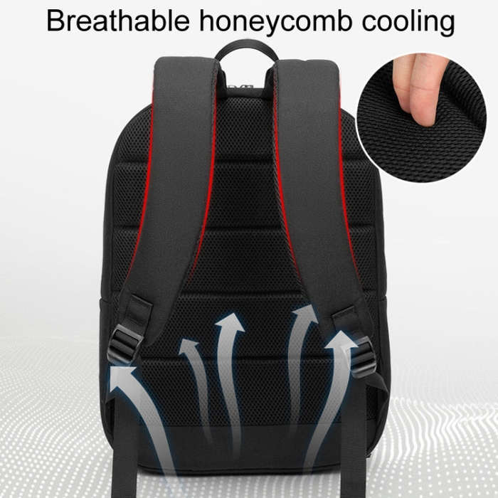 SKV B22016 Men Business Casual Double Shoulder Bag Outdoor Travel Laptop Backpack(Gray Blue)