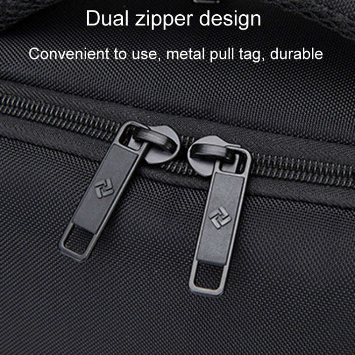 SKV BLB2006 Men Business Travel Double Shoulder Bag Large Capacity Casual Laptop Backpack(Black)