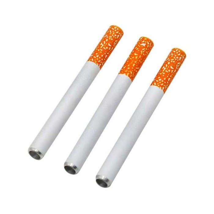 78mm 3pcs Aluminum Alloy Cigarette Shape Mini Metal Pipe Smoking Accessories