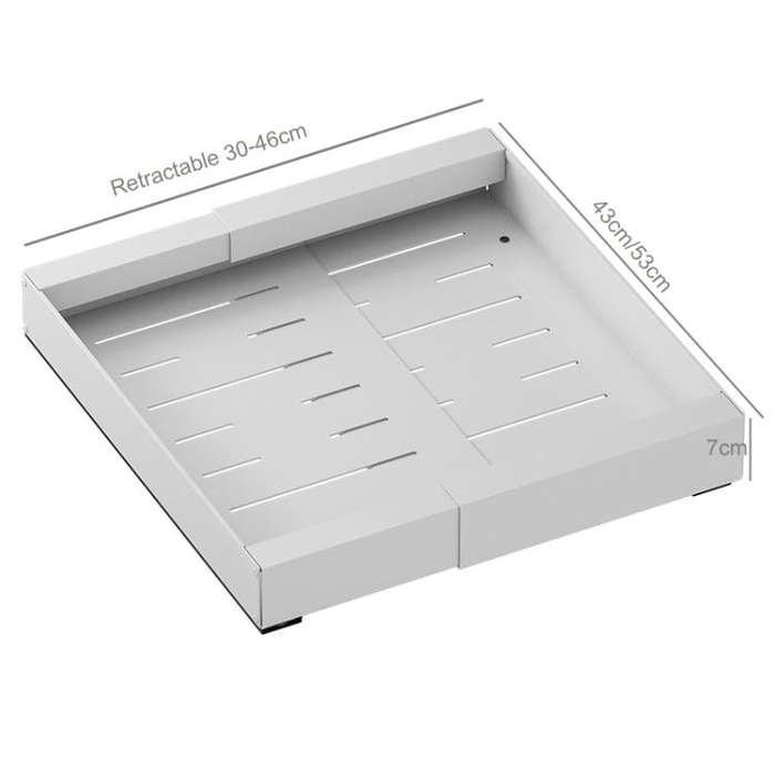 Extensible (30-46cm) Pull-out Cabinet Organizer Storage Rack Slide-out Drawer 53cm White