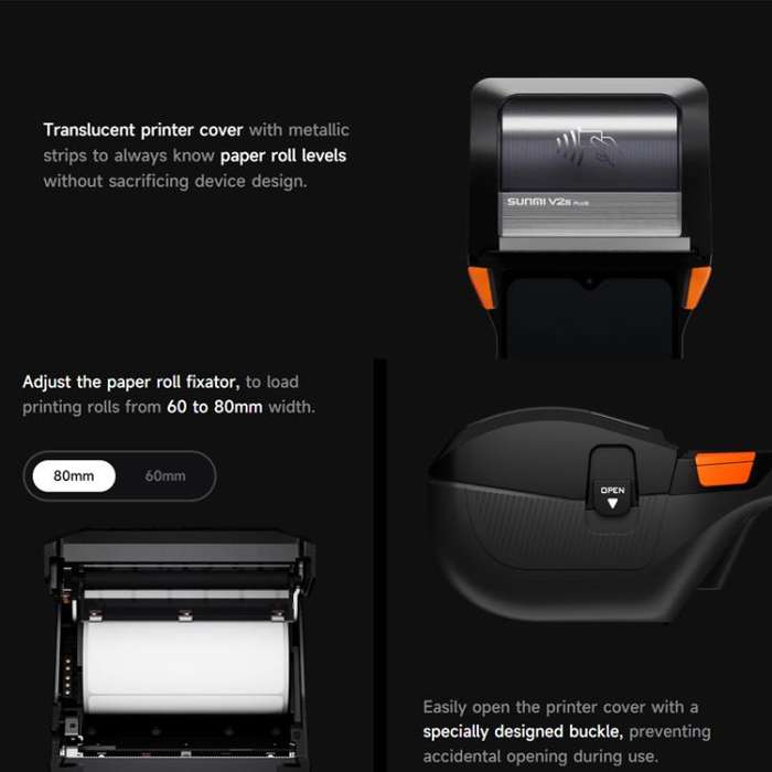 SUNMI V2s PLUS Handheld Cash Register With 80mm Printer Intelligent Mobile Terminal, Spec: 3+32G ...