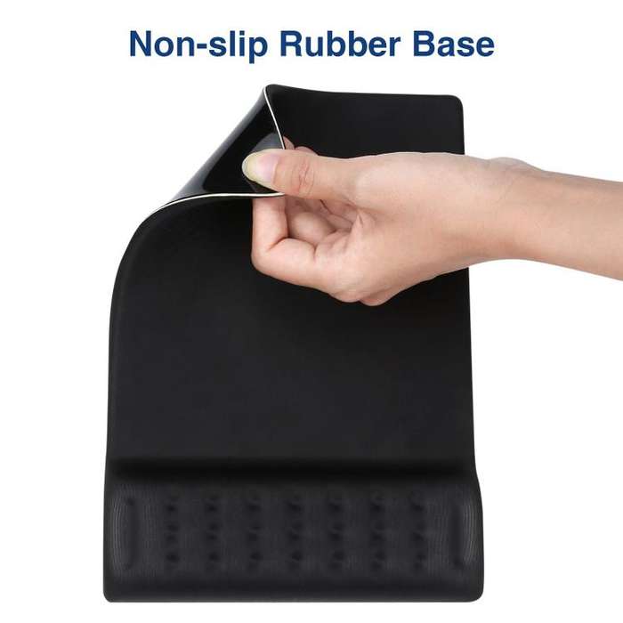 Rectangular Memory Foam Slow Rebound Wrist Breathable Mouse Pad(Black)