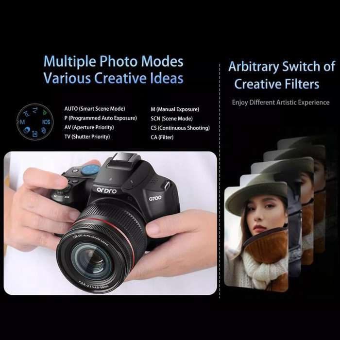 Ordro 4K Ultra HD Rotating Screen Optical Zoom Digital Camera