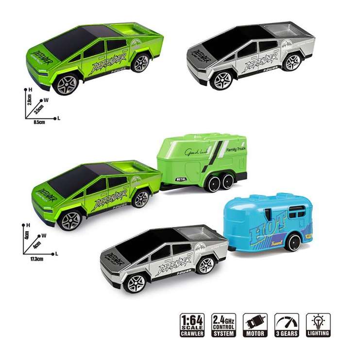 1:64 Mini Alloy 2.4Ghz Remote Control Car Children Rechargeable Model Car, Color: CO-5501E Gray