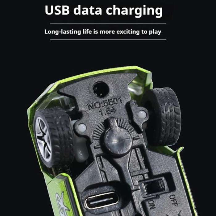 1:64 Mini Alloy 2.4Ghz Remote Control Car Children Rechargeable Model Car, Color: AO-5501E Green