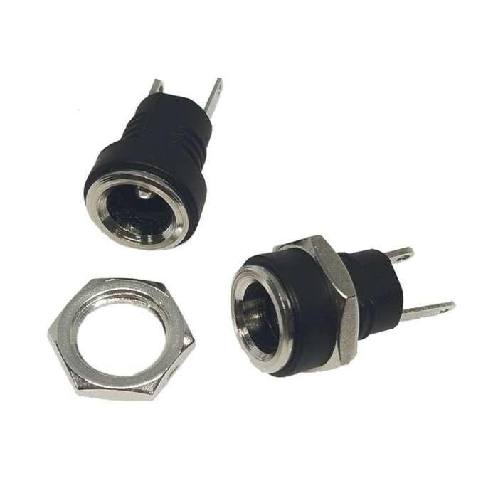 30pcs Electronic Equipment DC Female Power Socket With Nut, Needle Core: DC5.5x2.5MM