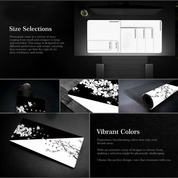 300x700x2mm Ink Painting Cherry Blossom Rubber Non-Slip Mouse Pad Desk Mat(Pattern 3)