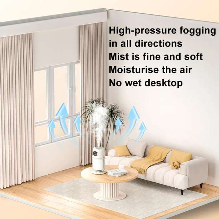 USB Intelligent Home Large Capacity Humidifier With Night Light Small Air Purifier, Color: White