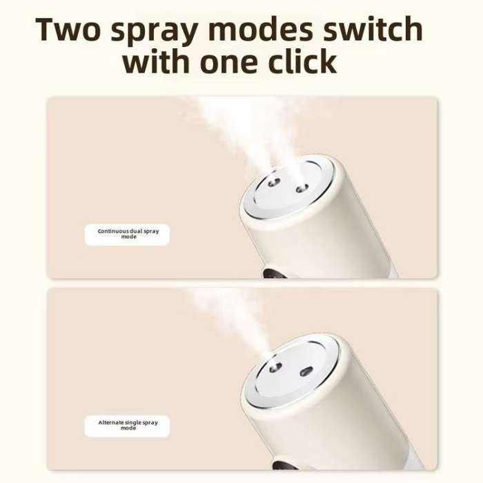 Desktop Dual Port Humidifier Portable Mini Air Purifier With Nightlight, Color: White